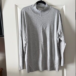 Dressbarn Heather Gray Ribbed Sweater